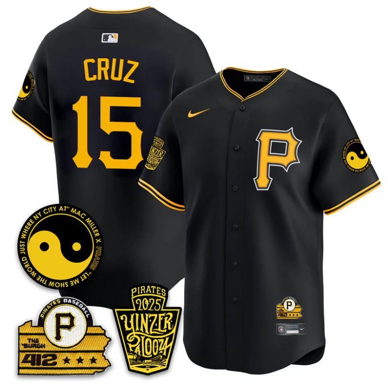 Oneil Cruz #15 Jersey Pittsburgh Pirates Yinzerpalooza 2025 Stitched Black