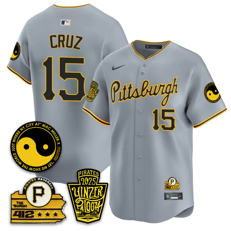 Oneil Cruz #15 Jersey Pittsburgh Pirates Yinzerpalooza 2025 Stitched Gray