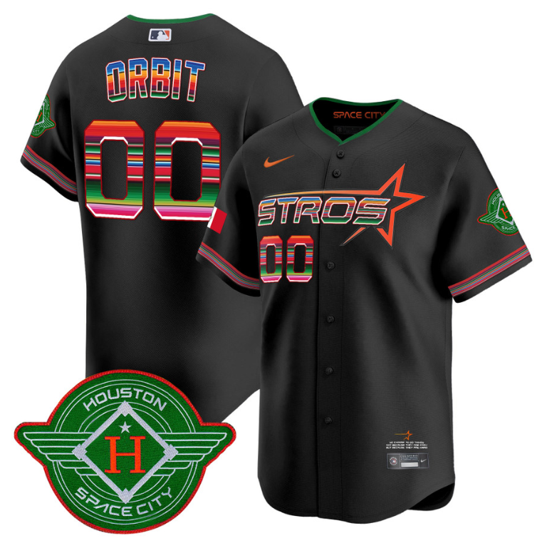 Orbit Jersey #00 Astros 2025 City Connect Mexico Vapor Premier Limited Stitched Black