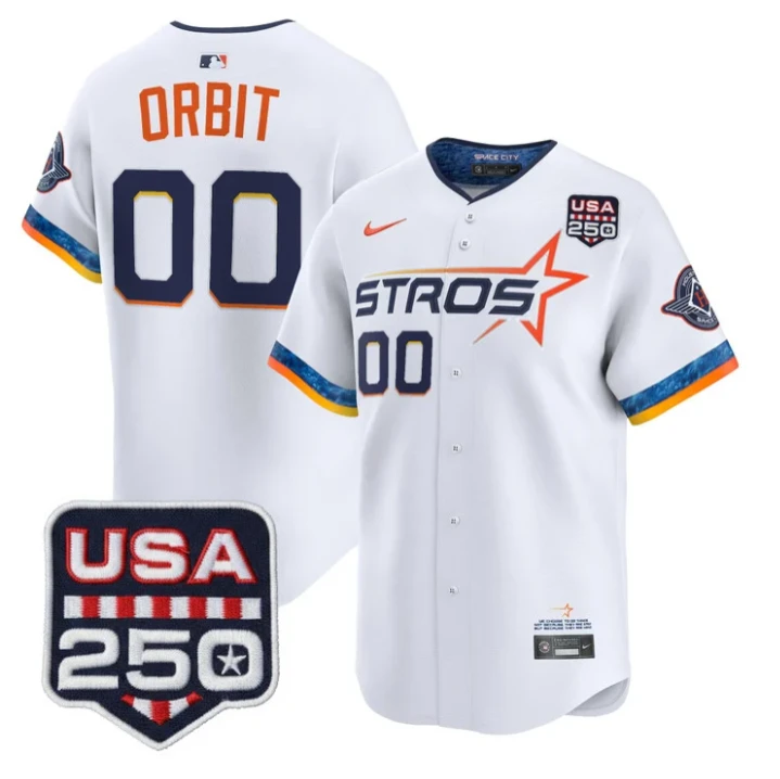 Orbit Jersey #0 Houston Astros 250 USA Patch Vapor Limited Stitched