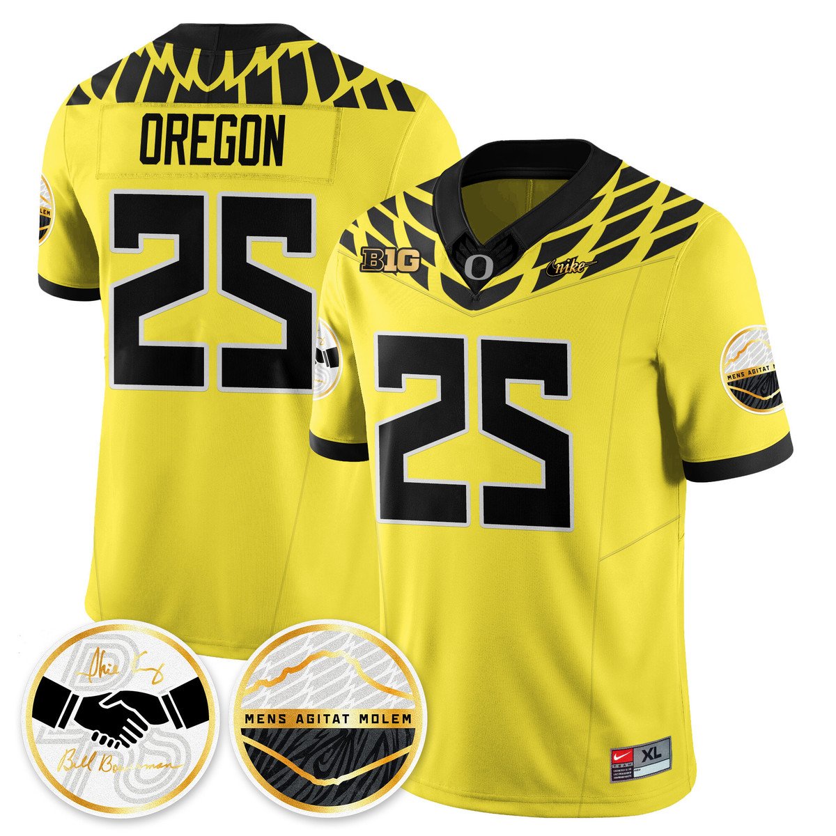 Oregon Jersey #25 Oregon Ducks 2025 Shoe Duck Stitched Yellow