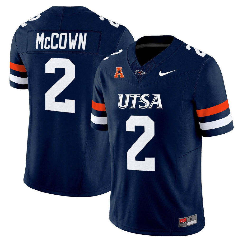 Owen McCown Jersey #2 UTSA Roadrunners 2025 Vapor Limited Stitched Navy