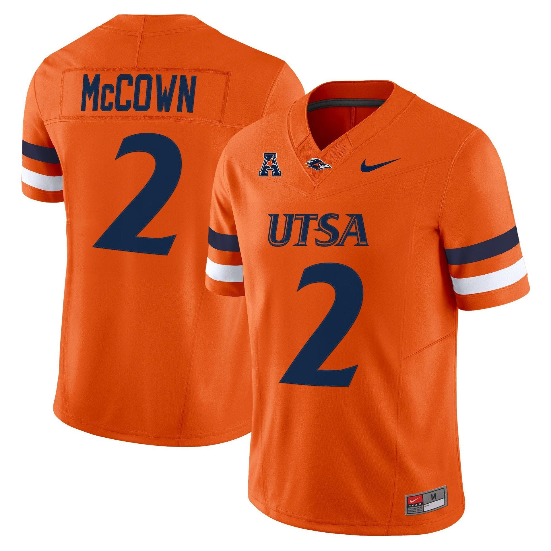Owen McCown Jersey #2 UTSA Roadrunners 2025 Vapor Limited Stitched Orange