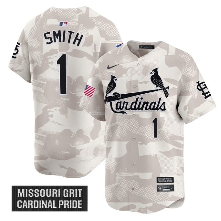 Ozzie Smith Jersey #1 St. Louis Cardinals 2025 Armed Forces Day Vapor Stitched Camo
