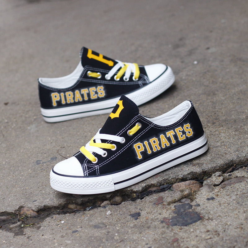 Pittsburgh Pirates Limited Print MLB Baseball Fans Low Top Canvas Shoes Sport Sneakers T-DJ137H