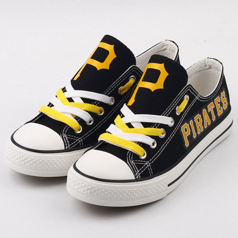 Pittsburgh Pirates Limited Print MLB Baseball Fans Low Top Canvas Shoes Sport Sneakers T-DJ137H