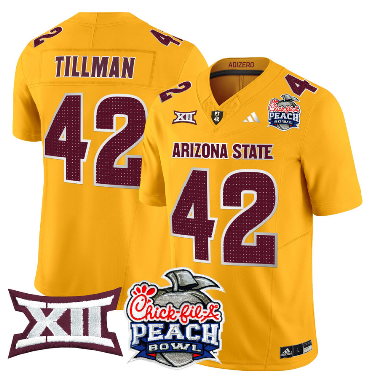 Pat Tillman Jersey #42 Arizona State Sun Devils 2025 Peach Bowl Gold