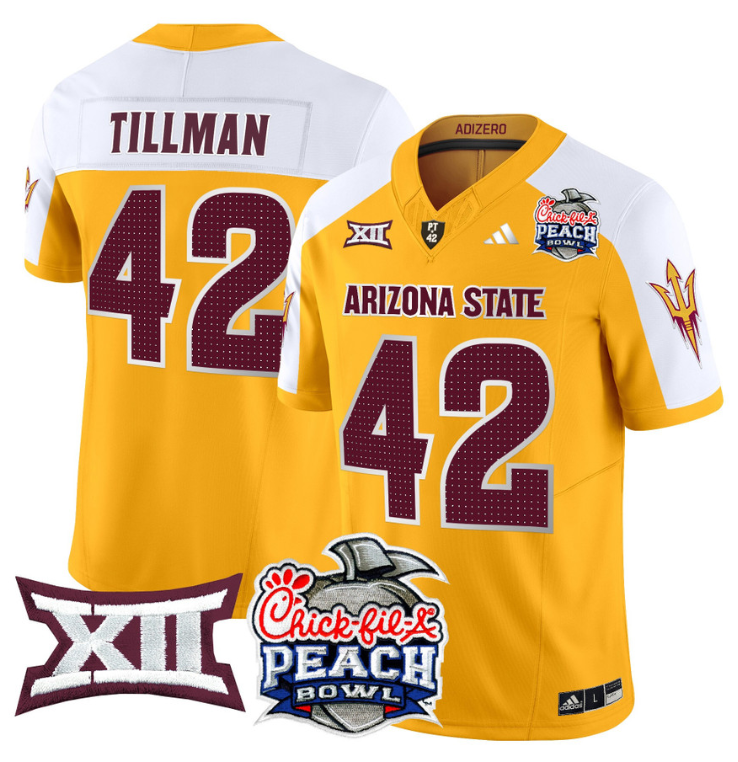 Pat Tillman Jersey #42 Arizona State Sun Devils 2025 Peach Bowl Gold Alternate