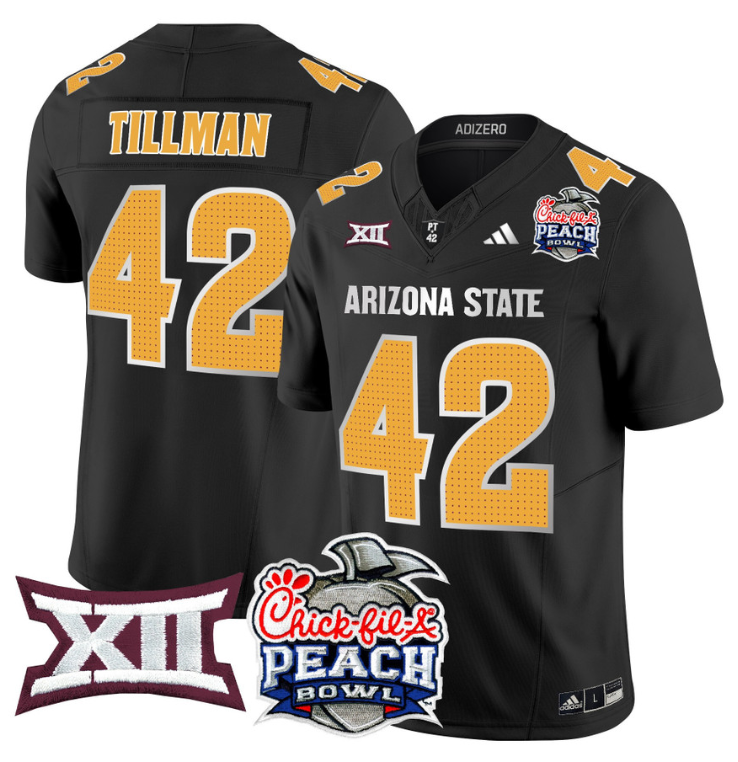 Pat Tillman Jersey #42 Arizona State Sun Devils 2025 Peach Bowl Black