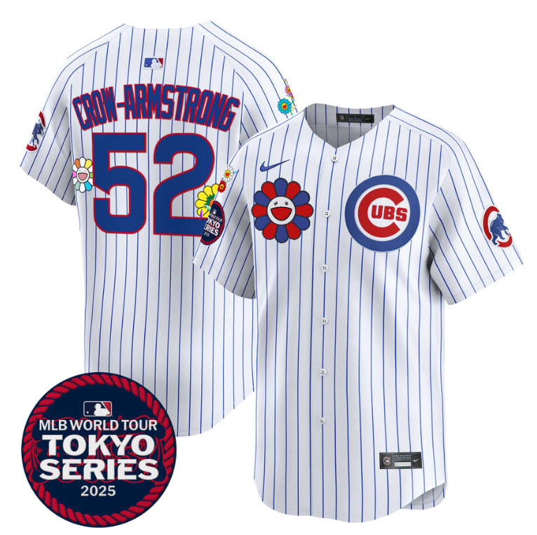 Pete Crow-Armstrong Jersey #52 Chicago Cubs Tokyo Series 2025 Vapor Limited Stitched Pinstripe