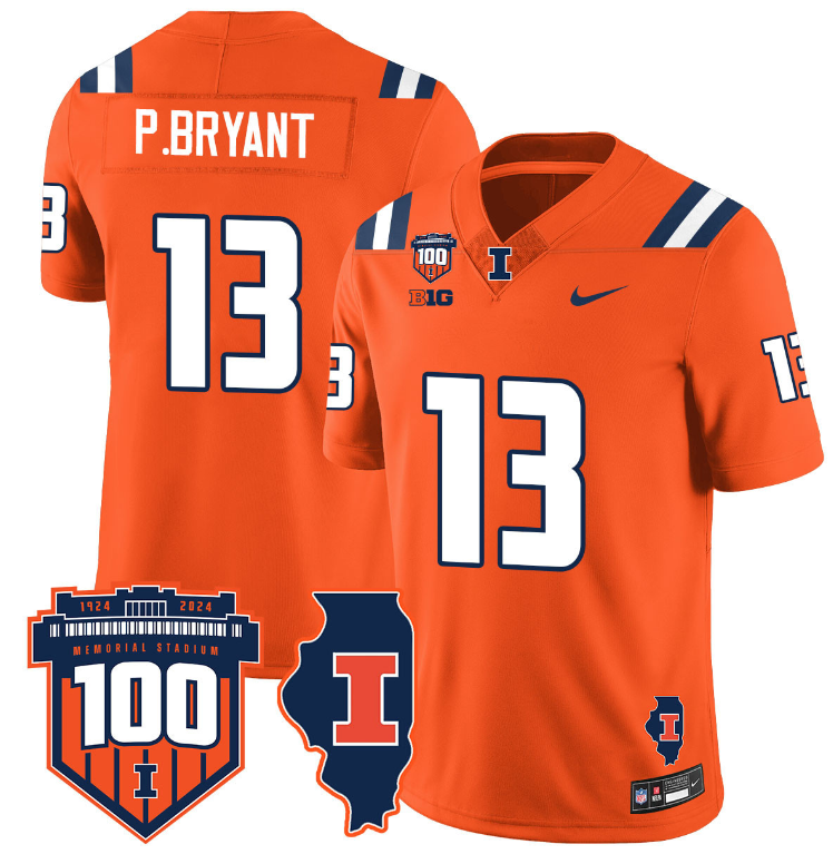 Pat Bryant Jersey #13 Illinois Fighting Vapor Limited College Football Stitched Orange