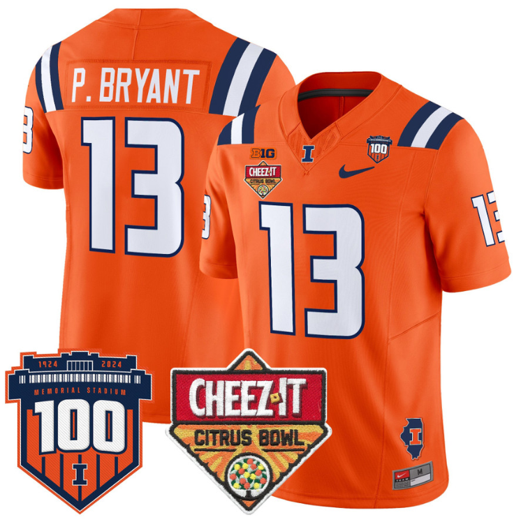 Pat Bryant Jersey #13 Illinois Fighting 2025 Cheez-It Citrus Bowl Orange