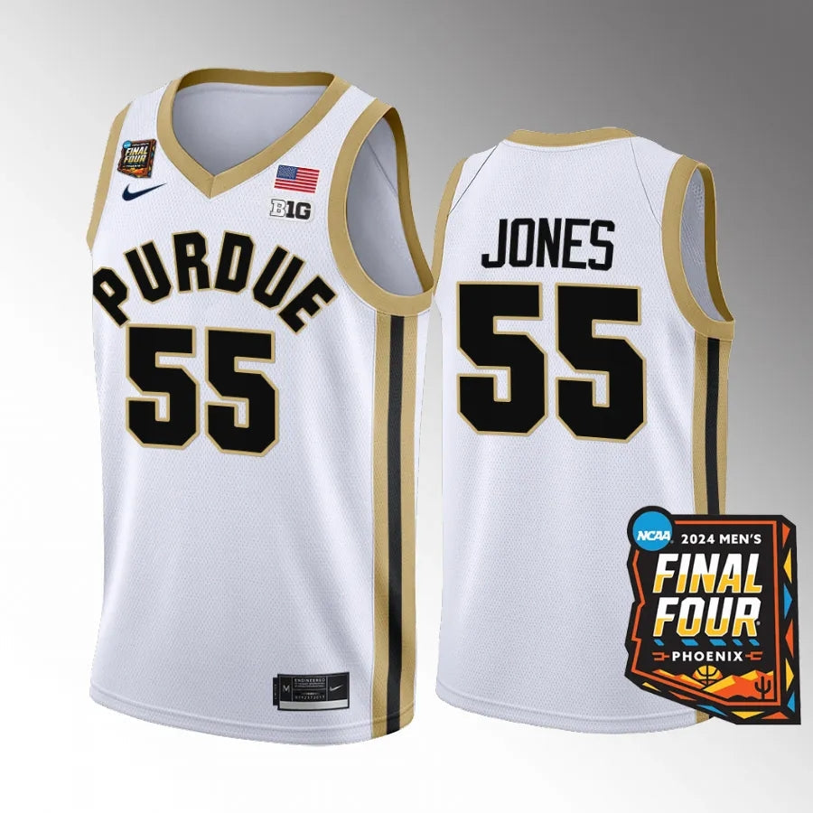 Purdue Boilermakers #55 Lance Jones Jersey 2024 NCAA March Madness Final Four White