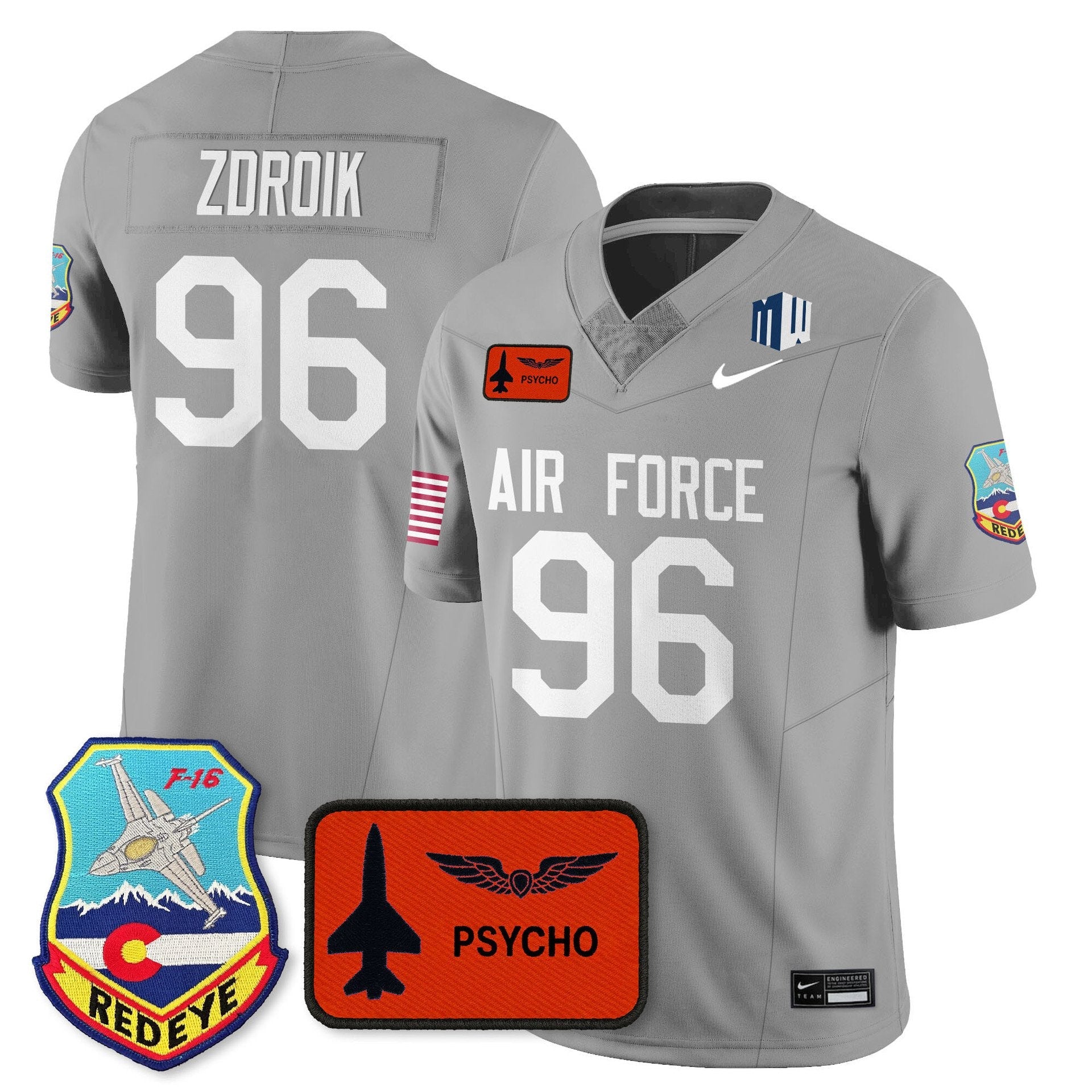 Payton Zdroik Jersey #96 Air Force 2025 Honor F-16 Stitched 140th Wing