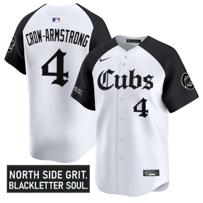 Pete Crow-Armstrong Jersey #4 Chicago Cubs Gothic North Side Edition Vapor Stitched Alternate