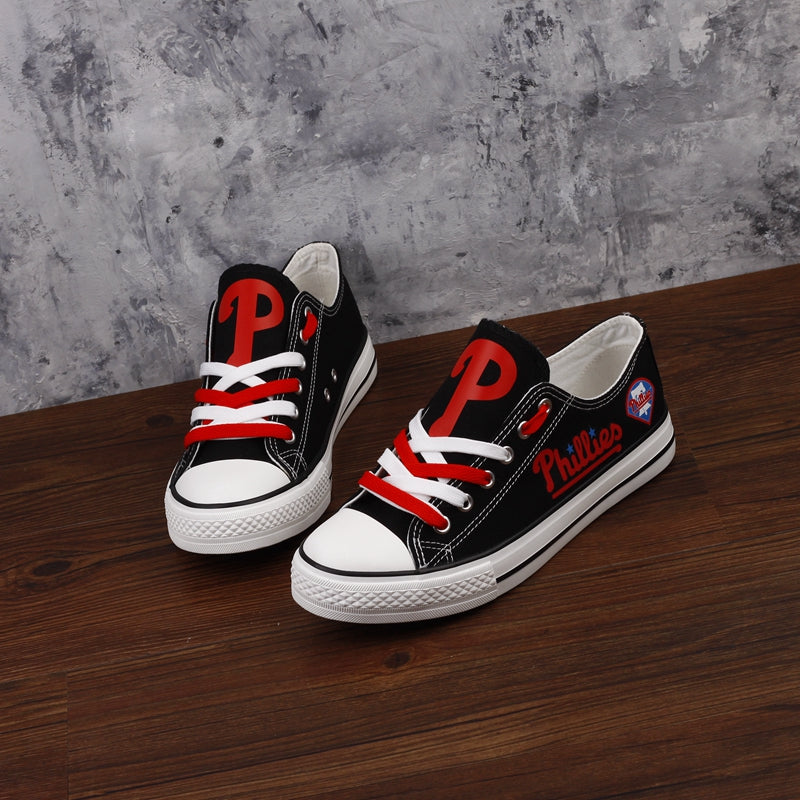 Philadelphia Phillies Limited Print MLB Baseball Fans Low Top Canvas Shoes Sport Sneakers T-DAC106H
