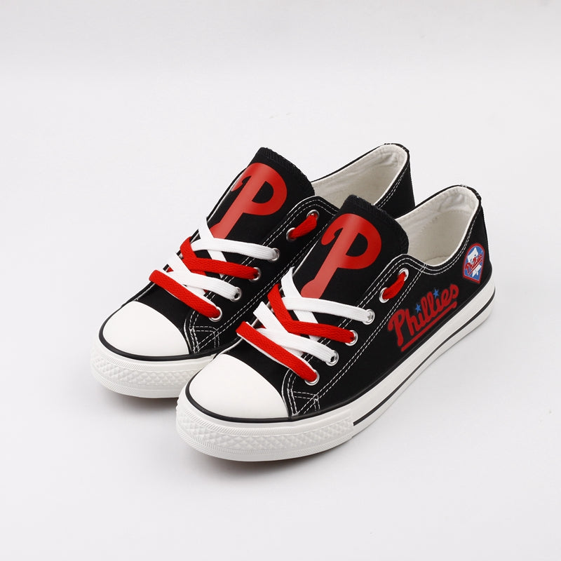 Philadelphia Phillies Limited Print MLB Baseball Fans Low Top Canvas Shoes Sport Sneakers T-DAC106H