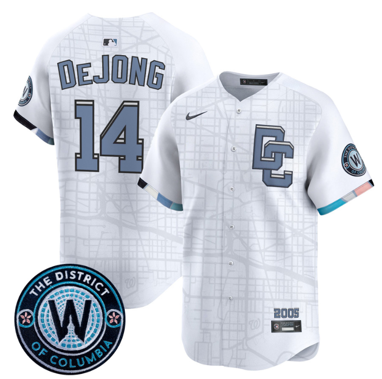 Paul DeJong Jersey #14 Washington Nationals 2025 City Connect Premier Limited Stitched White
