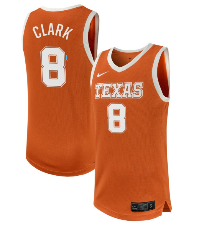 Preston Clark Jersey #8 Texas Longhorns NIL Basketball Texas Orange