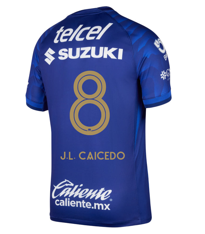 Pumas UNAM 2025-26 J.L. CAICEDO 8 Away Jersey – Azul Marino