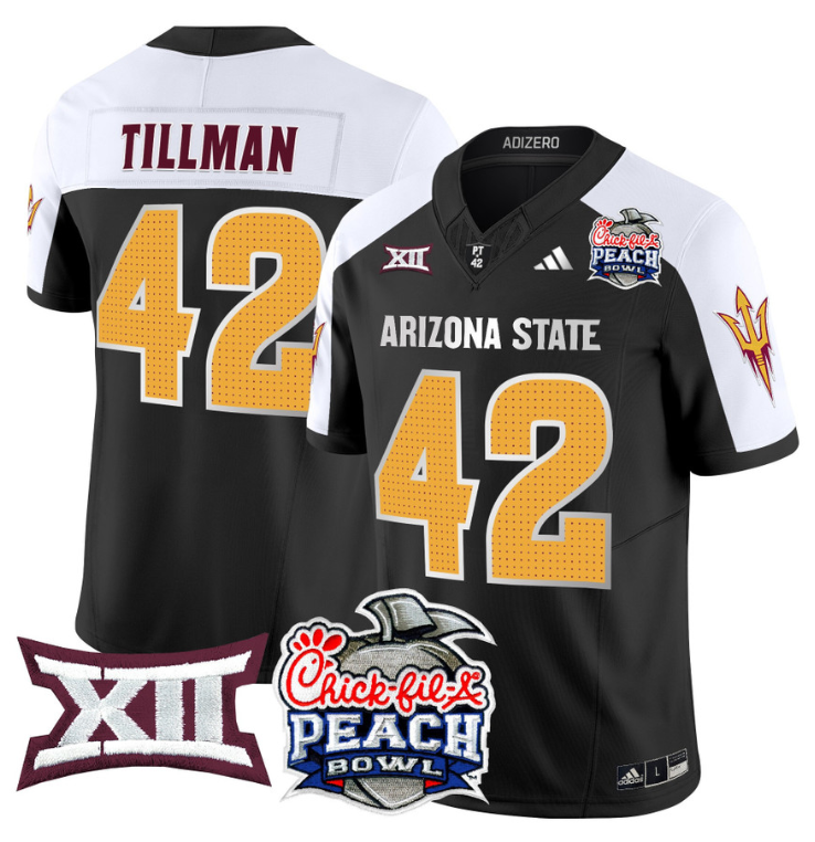 Pat Tillman Jersey #42 Arizona State Sun Devils 2025 Peach Bowl Black Alternate