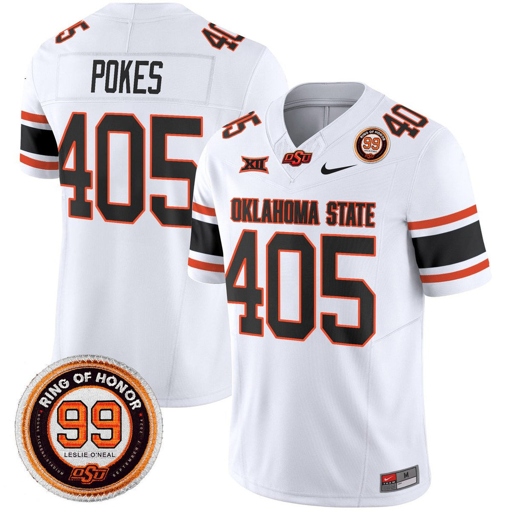 Team Jersey #1 Oklahoma State Cowboys 2025 Leslie O'neal Patch Black Alter