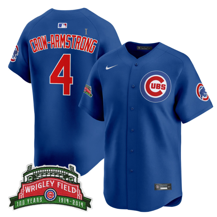 Pete Crow-Armstrong Jersey #4 Chicago Cubs Wrigley Field Style Premier Limited Stitched Royal