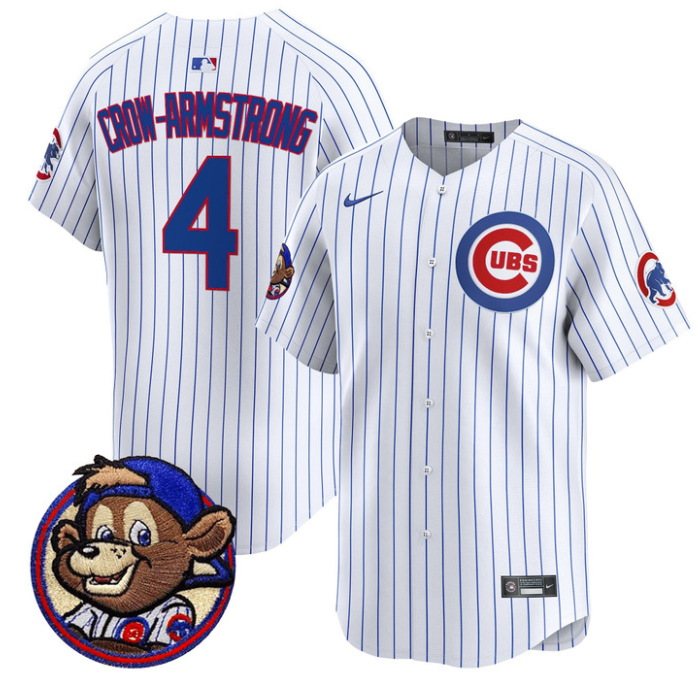Pete Crow-Armstrong Jersey #24 Chicago Cubs Clark Patch Vapor Premier Limited Stitched Pinstripe