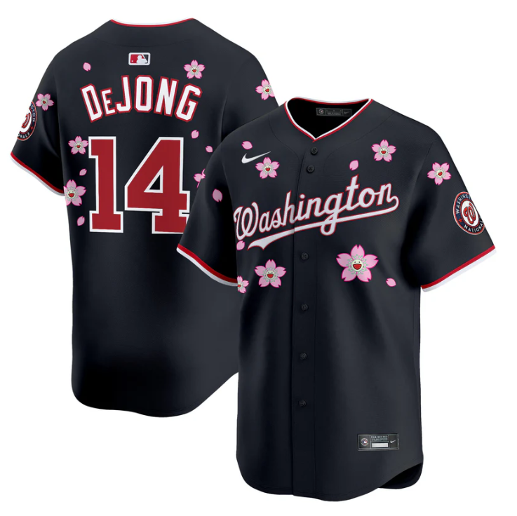 Paul DeJong Jersey #14 Washington Nationals Cherry Blossom Vapor Premier Limited Stitched Red