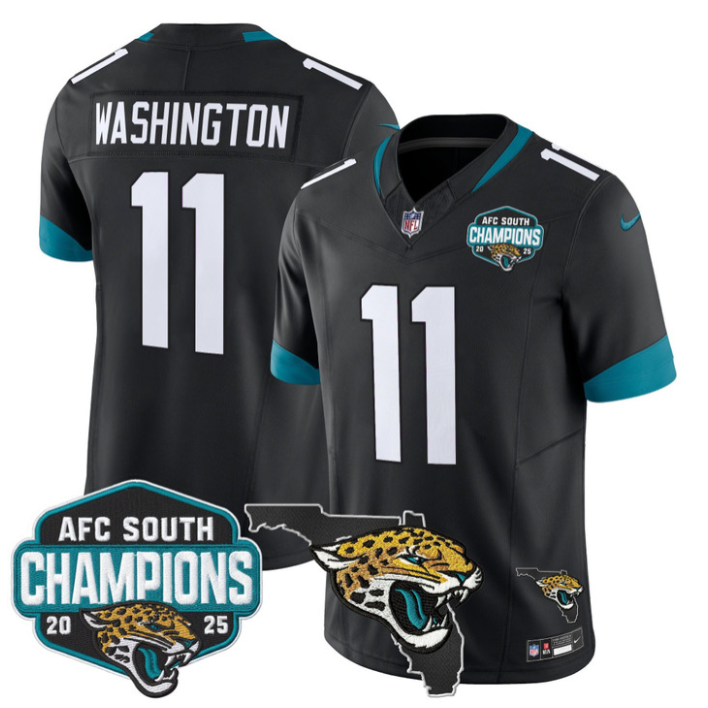 Parker Washington Jersey #11 AFC South Division Champions 2025 Florida Black