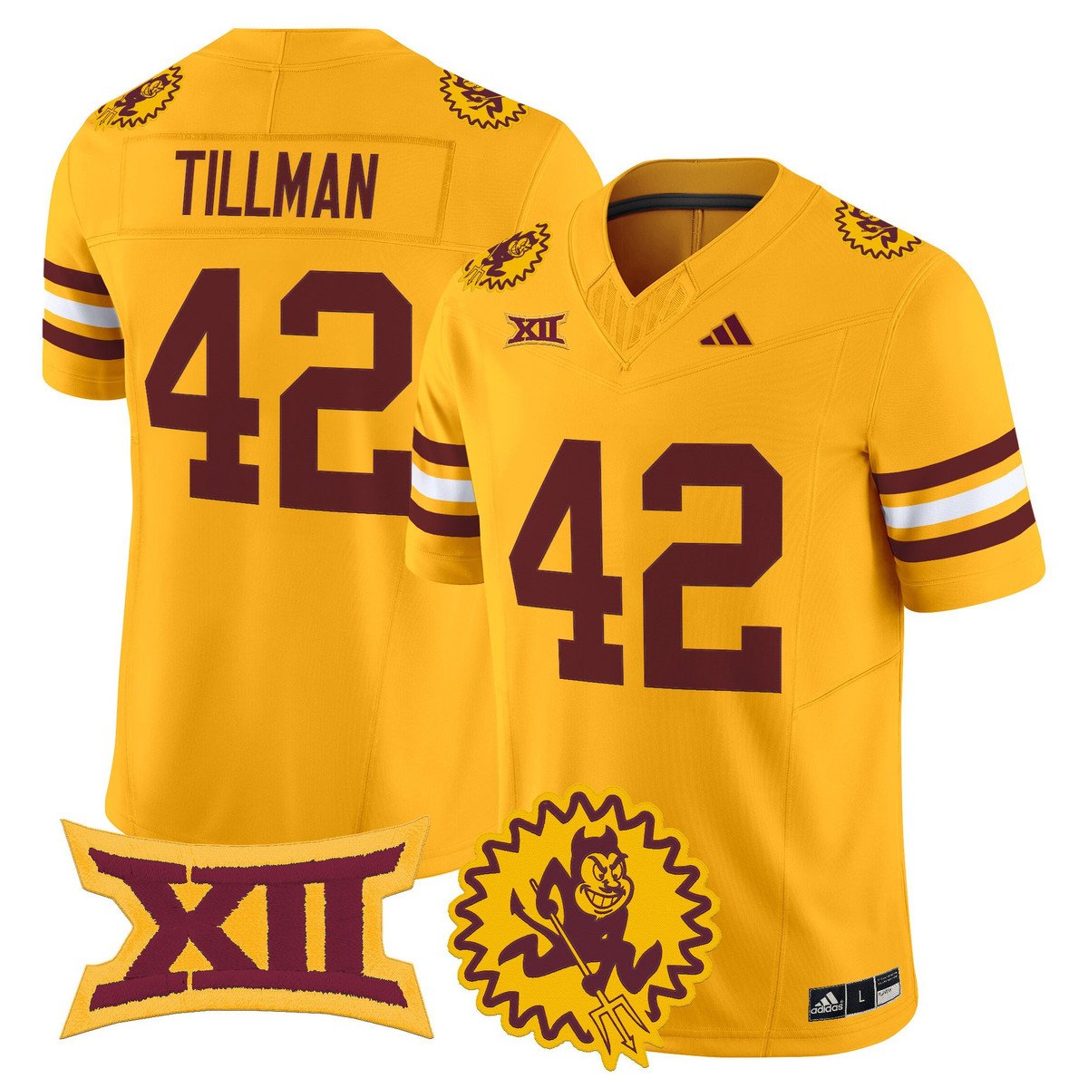 Pat Tillman Jersey #42 Arizona State Sun Devils 1975 Throwback Stitched Gold
