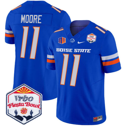 Kellen Moore Jersey #11 Boise State Broncos 2025 Fiesta Bowl Patch Vapor Royal Alternate