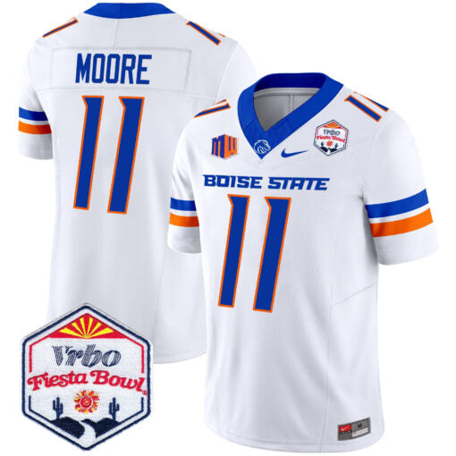 Kellen Moore Jersey #11 Boise State Broncos 2025 Fiesta Bowl Patch Vapor White