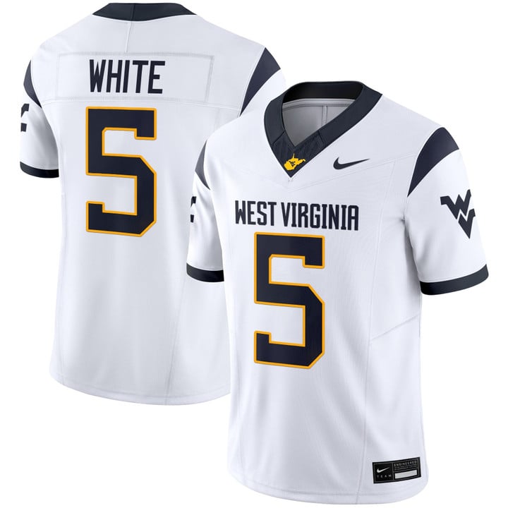 Pat White Jersey #5 West Virginia Mountaineers 2025 Limited Stitched White