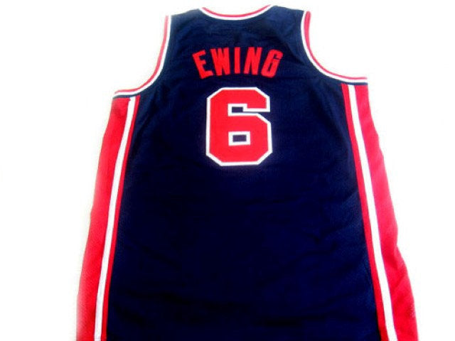 Patrick Ewing Jersey #6 Team Usa Basketball Navy Blue