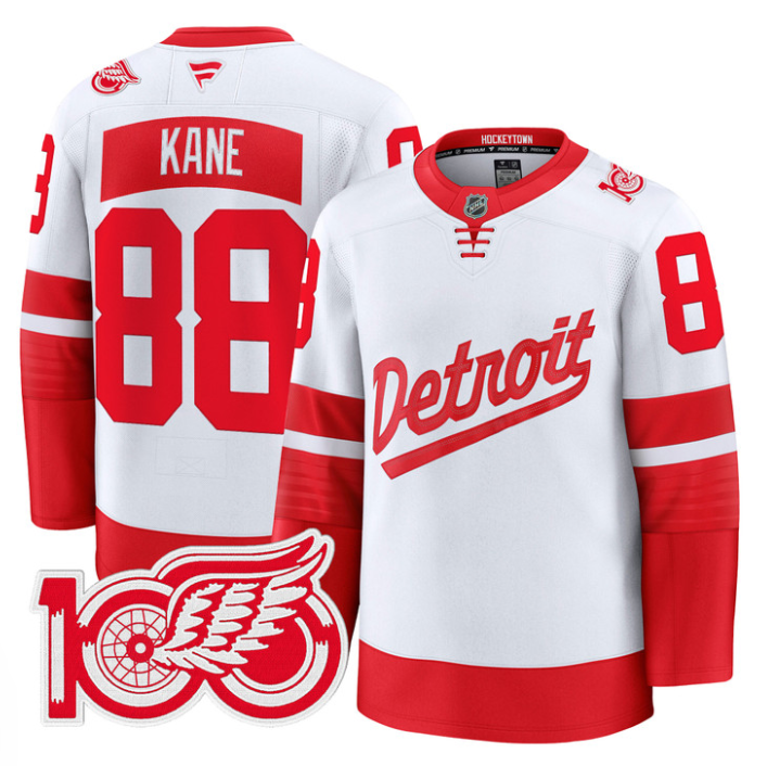 Patrick Kane Jersey #88 Detroit Red Wings 100th Anniversary Stitched Stadium