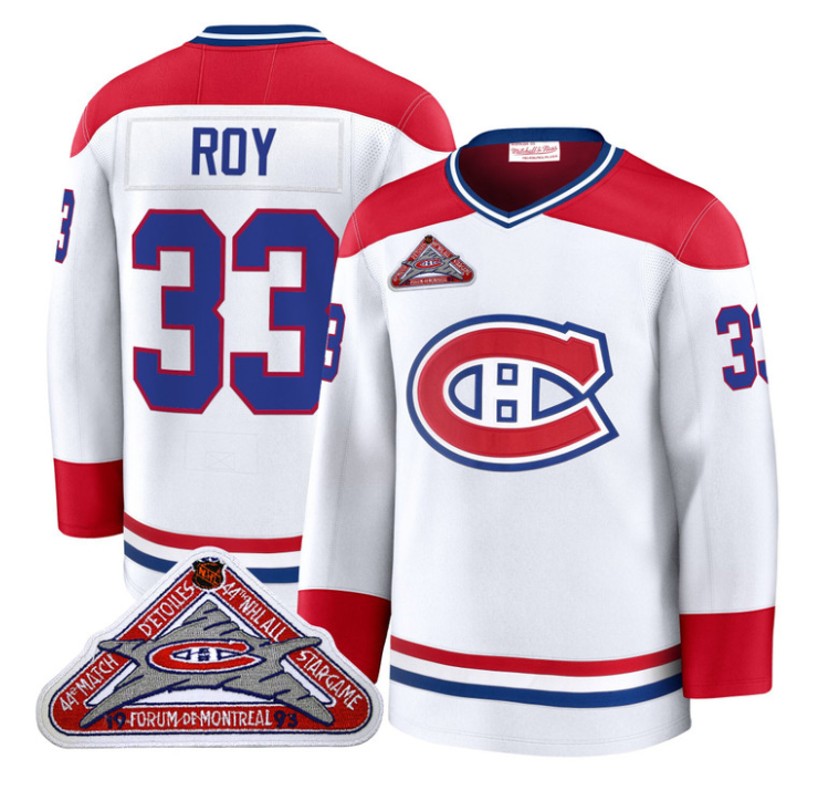 Patrick Roy Jersey #33 Montreal Canadiens Timeless Premium Stitched 1992 Blue Line