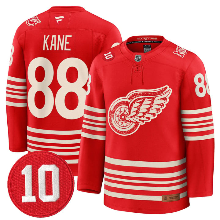 Patrick Kane Jersey #88 Detroit Red Wings #10 Alex Delvecchio Honoring Stitched