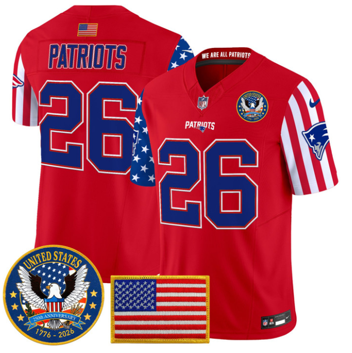 Patriots Jersey #26 America 250 Edition Vapor Limited Stitched
