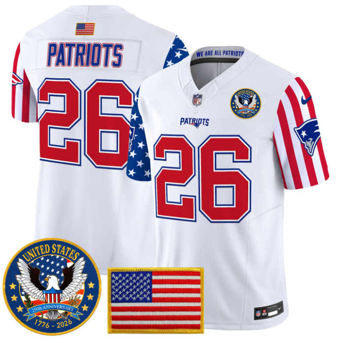 Patriots Jersey #26 America 250 Edition Vapor Limited Stitched