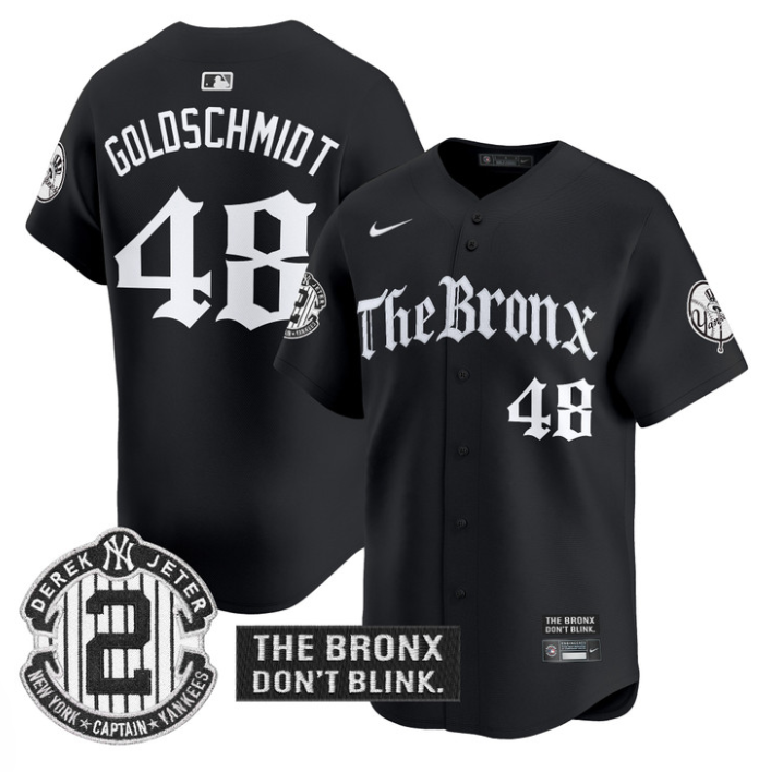 Paul Goldschmidt Jersey #48 Yankees The Bronx Gothic Ink Drop Edition Black
