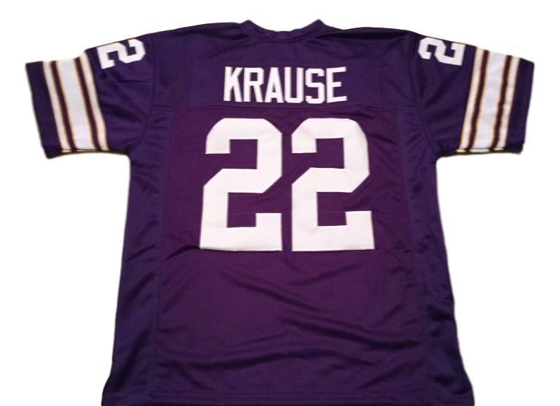 Paul Krause CUSTOM STITCHED Unsigned Football Jersey Purple