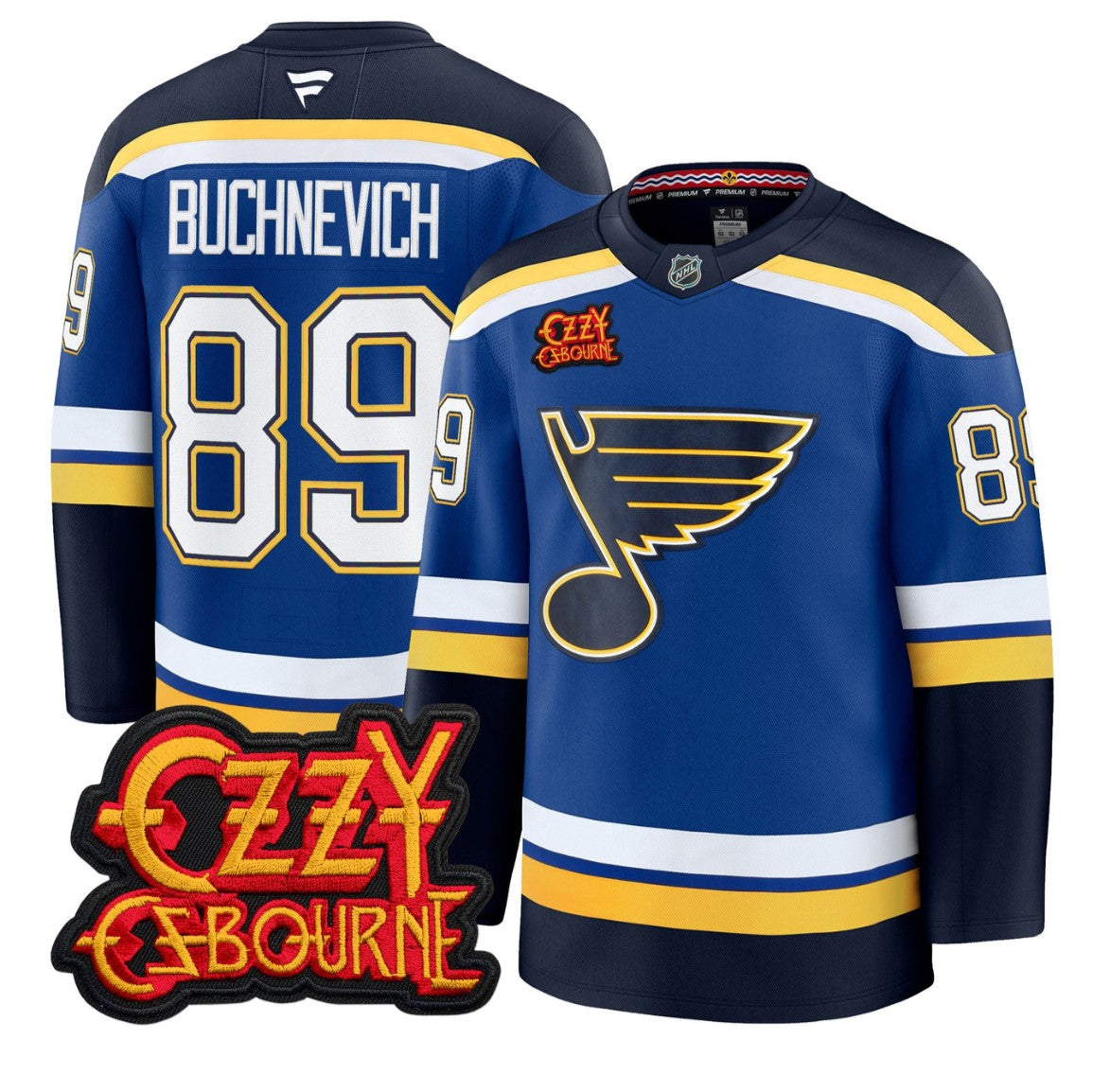 Pavel Buchnevich Jersey #89 St. Louis Blues Ozzy Osbourne Patch Stitched