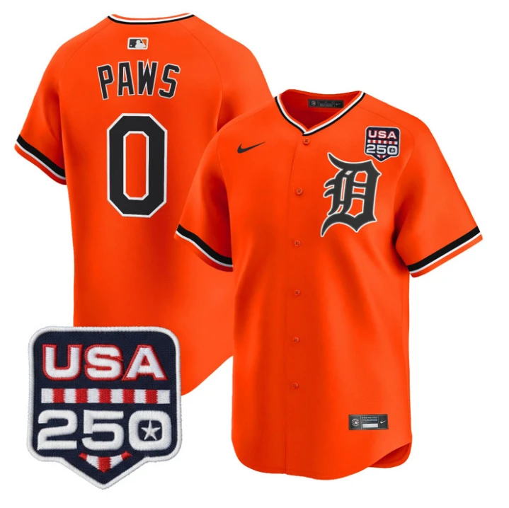 Paws Jersey #0 Detroit Tigers 2026 Alternate Vapor Limited Stitched
