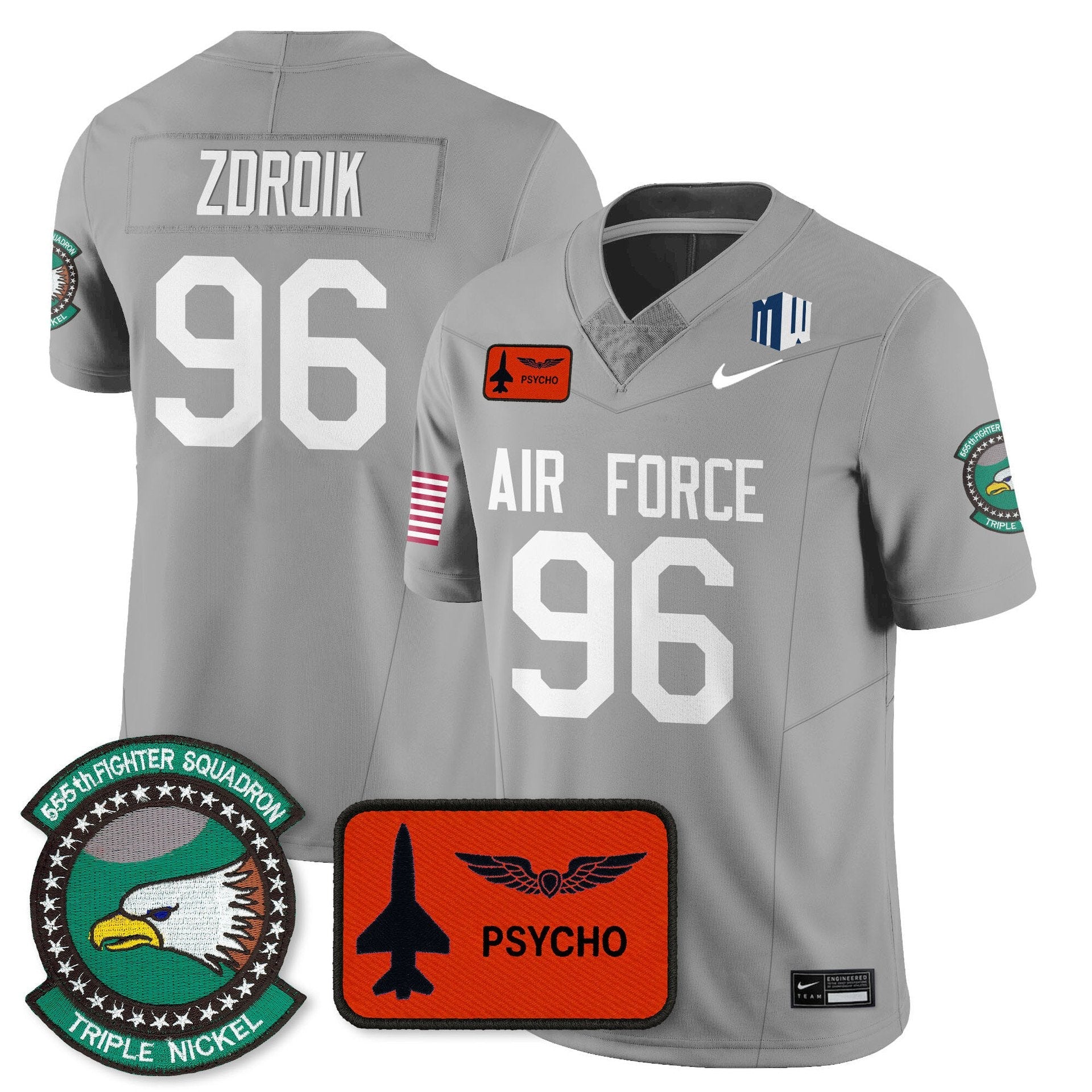 Payton Zdroik Jersey #96 Air Force 2025 Honor F-16 Stitched 555th