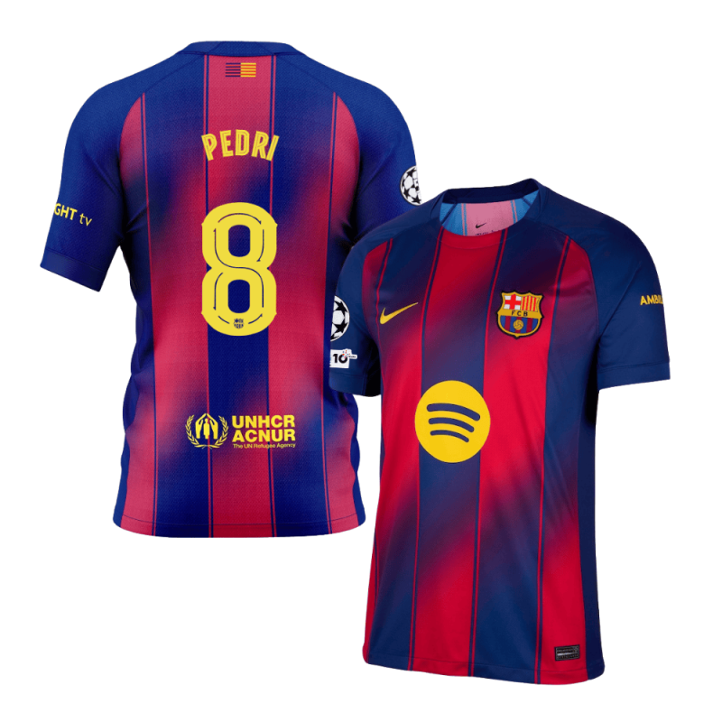 Pedri 8 Barcelona 2025-26 Home Jersey – Scarlet