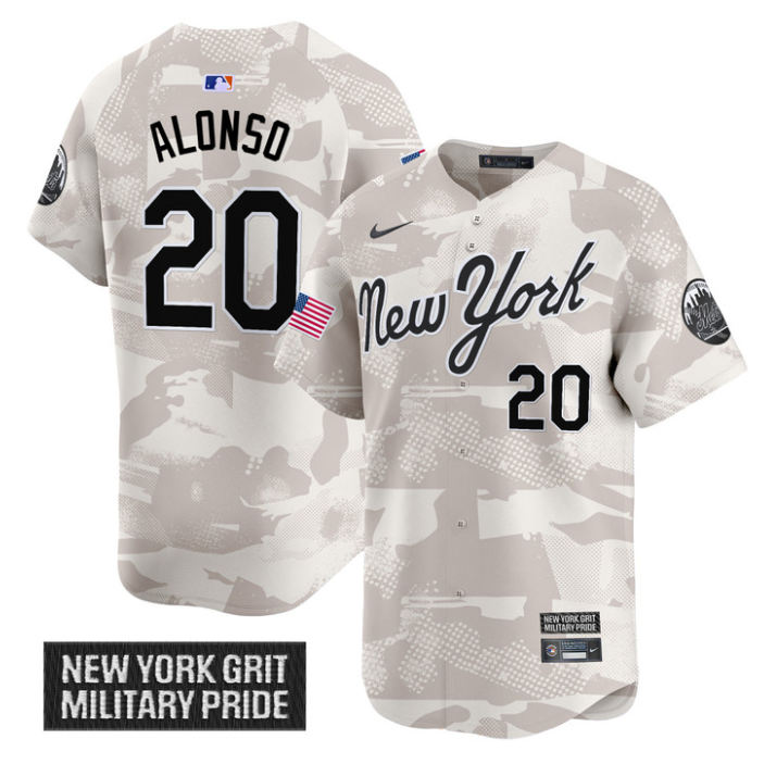Pete Alonso Jersey #20 New York Mets 2025 Armed Forces Day Vapor Stitched Camo