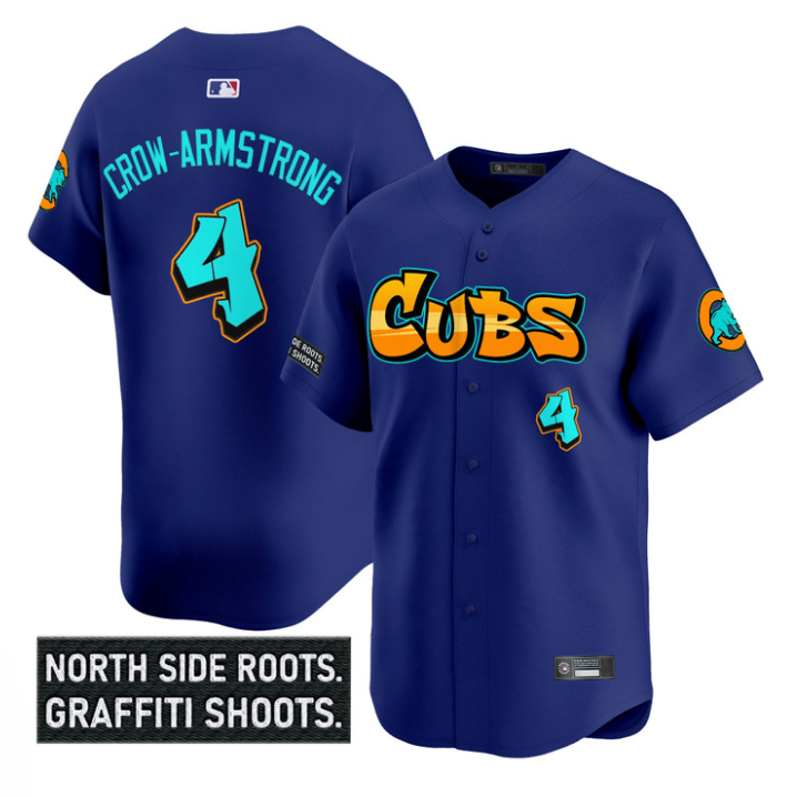 Pete Crow-Armstrong Jersey #4 Chicago Cubs Graffiti North Side Edition Royal