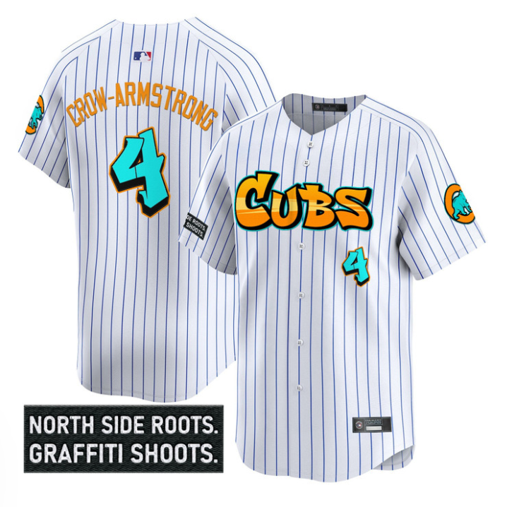 Pete Crow-Armstrong Jersey #4 Chicago Cubs Graffiti North Side Edition White