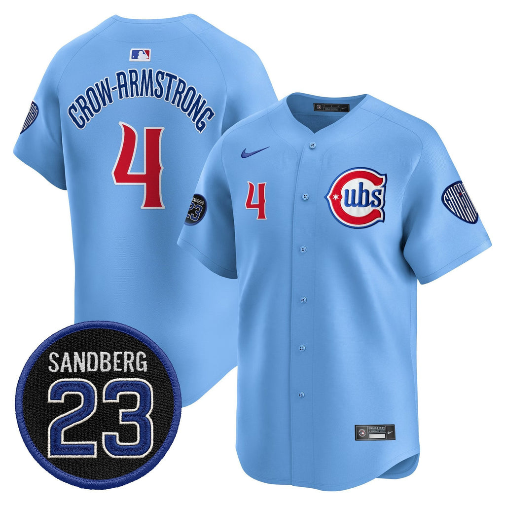 Pete Crow-Armstrong Jersey #4 Chicago Cubs Ryne Sandberg Tribute Black Gold